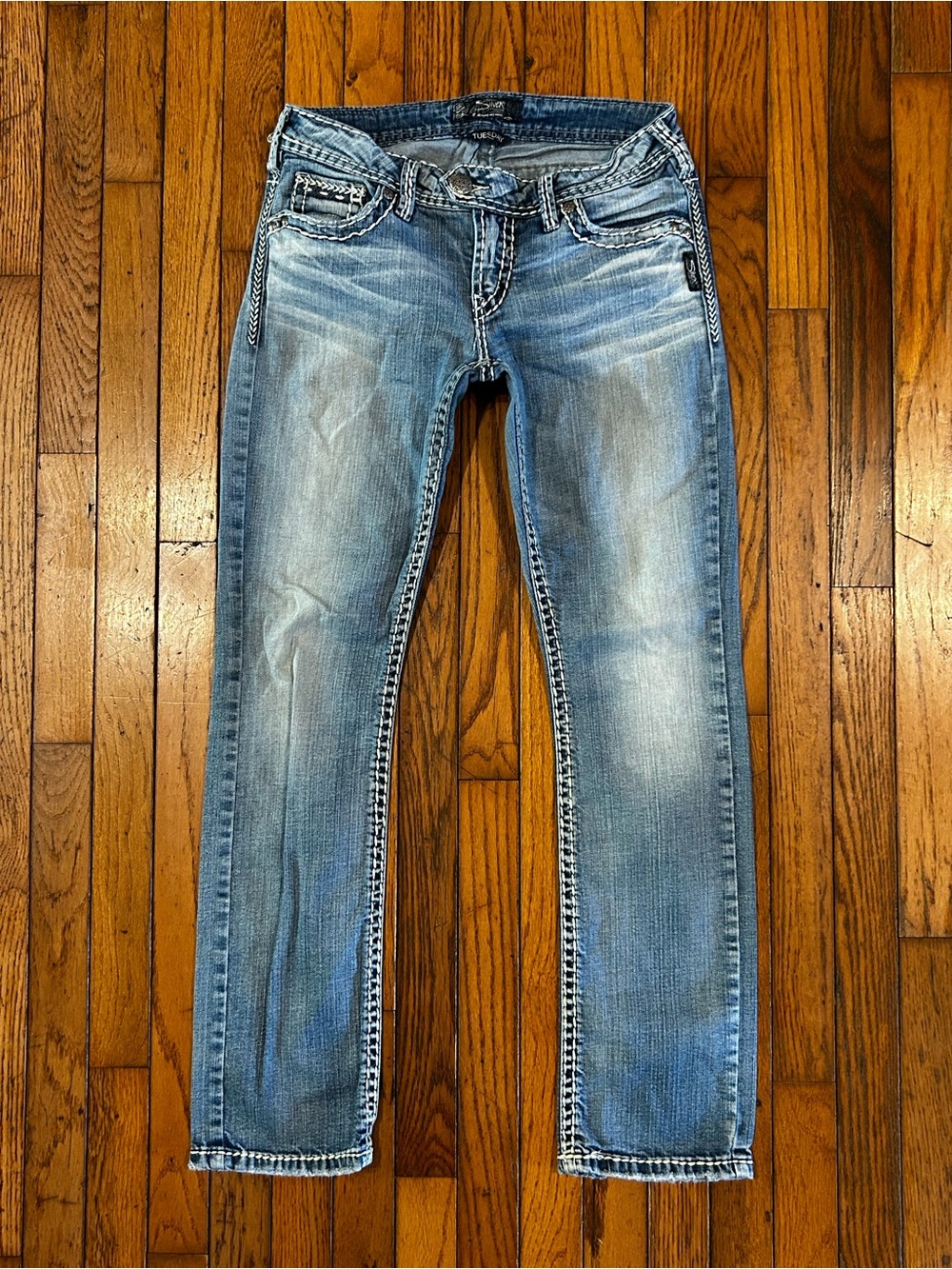 Silver Jeans Tuesday Low Boot W29 L31 Stretch Bootcut Denim